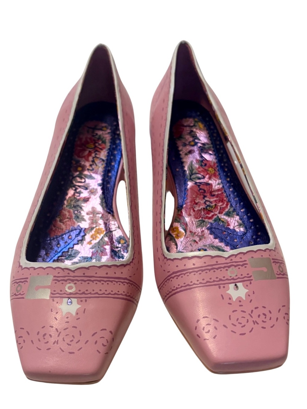 NEW Irregular Choice Rare Pink Hand Painted Cut-Out Details Size 8.5/ EU
39 shoe